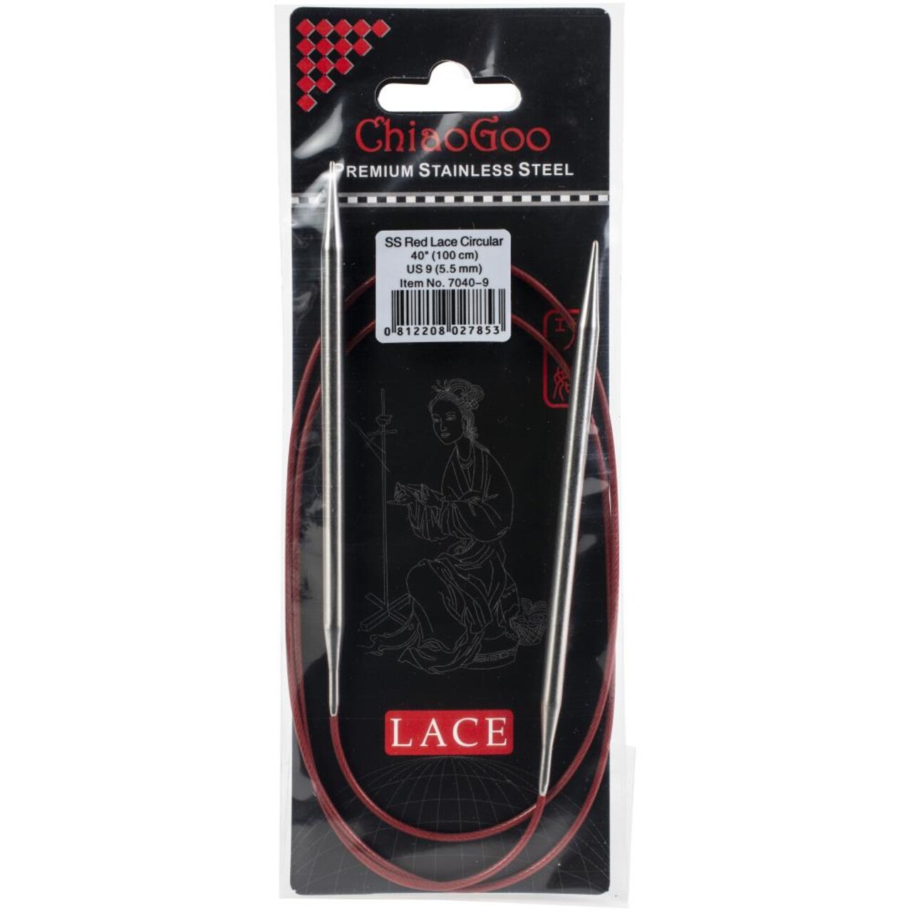 ChiaoGoo Red Lace 40" Stainless Circular Knitting Needles - Sizes US 0/2mm to 17 / 12.75mm